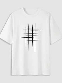 NUDEA Men's Short Sleeve + Casual Sportswear Set, Black Grid Pattern, Stylish And Full Of Energy. A Vibe With An Urban Casual Feel, Breathable Soft Summer Wear Featuring Drawstring Shorts And Pockets Men 2 Piece Set Summer Outfits - 白色T卹 - 查看 9