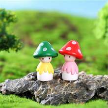 2pcs/10pcs Random Mushroom Fairy Doll, Fairy Garden Decor, Creative Cartoon Figurine, Resin Miniature Mushroom Statue, Suitable For Cake, Dollhouse, Garden Decor, DIY Accessories - Mushroom - View 10