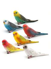 1 件仿真鹦鹉鸟模型玩具 - 彩色 - 查看 6