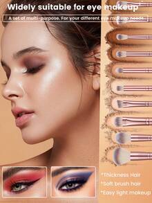 5/37PCS Makeup Tools Set Including:25PCS Makeup Brush Set+3PCS Makeup Sponges+3PCS Triangle Powder Puffs+1pc Hairband+2PCS Hand Bowl Strap+2PCS Facial Cleansing Sponges+1pc Makeup Brush Cleaning Tools - Mauve Purple - View 3