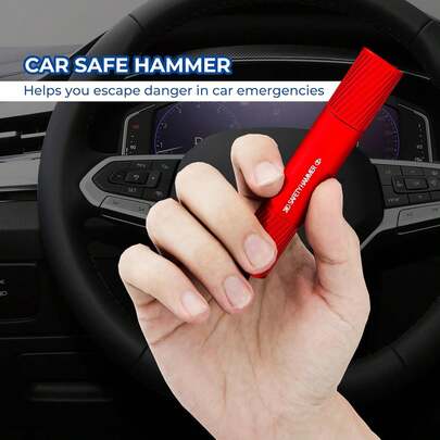2 In 1 Car EscapeHammer, Glass Breaker Under Water, Auto Emergency Escape Tool With Base, That Every Driver Should Carry In Their Vehicle