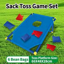 Corn Hole Toss Game For Parent-Child Interaction - Portable For Indoor And Outdoor Use. Corn Hole Toy Suitable For Children's Sensory Training And Team Building Activities. Red And Blue Boards For Fun Competition. Includes Colorful Corn Hole Bags. Compact Foldable Design. - Multicolor - View 11