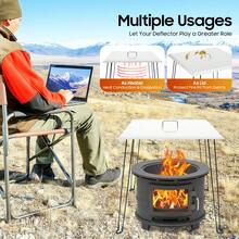 RibasuBB Fire Pit Heat Deflector With Foldable Legs, Stainless Steel Lid For Outdoor Fire Pits, Portable With Handle, Rounded Corners, And Easy Storage - Regular - View 5