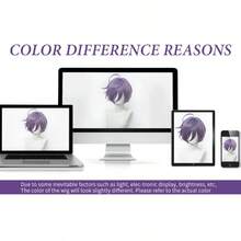 Yewell Lilac 12-Inch Cosplay Wig, Roleplay Headpiece, Daily Series, Japanese Cosplay Headpiece Series, Multi-Style Interpretation, Cartoon Anime, Suitable For Private Party, Daily Roleplay, Halloween - Lilac Purple - View 7