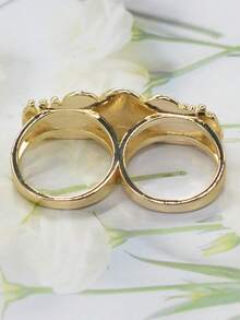 1pc Fashion Hip-Hop The Last Supper Gold Knuckle Ring, Retro Hip-Hop Street Style Religious Jewelry Accessory Suitable For Men & Women, Best Jewelry/Thanksgiving/Easter/Valentine's Day/Christmas/Anniversary/Birthday Gift For Boyfriend - Yellow - View 6