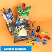 Clips para Bolsas de Alimentos 24 Piezas Magnético Clips de Cocina para Refrigerador Adecuado para Almacenamiento de Alimentos Sellado Hermético Aperitivos 8 Colores - Amarillo Prpura Negro Blanco Verde Claro Rojo Naranja Rojizo Azul - Ver 6