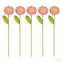 1pc/3pcs/5pcs Artificial Crochet Sunflower, Rose, Tulip, Lily Flower, Fake Flowers, Lifelike Flowers, Desktop Decor, Wall Decor, Suitable For Birthday Gift, Anniversary Gift, Mother's Day Gift, Christmas Gift, Event & Home Decor, Valentine's Day Gift - Multicolor - View 17