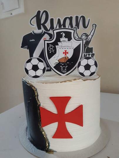Topo de Bolo Vasco F.C 3D PERSONALIZADO/Topper de Bolo Vasco F.C 3D PERSONALIZADO