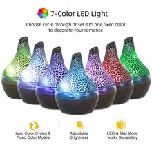 300ml Aromatherapy Diffuser & Humidifier, USB Essential Oil Diffuser With Remote & 7 Color Lights, Quiet Mist For Home Bedroom - màu đen - Xem 4