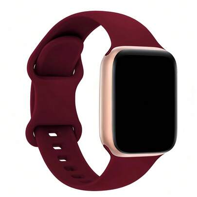 Correa de reloj de silicona color vino tinto, compatible con Apple Watch, resistente al agua y duradera, adecuada como regalo para estudiantes cuando regresen a la escuela.