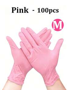 Pink Latex-Free Disposable Gloves, Suitable For Household Cleaning, Multi-Purpose Cleaning, Tattooing And Hair Dyeing, Available In Multiple Sizes - Pink - View 15