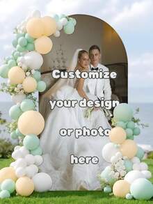 Customized Elastic Arch Cover, Personalized Polyester Elastic Wedding Bachelorette Party Arch Set, Customized Arch Background Cover, Suitable For Round Top Background Frame, Birthday, Theme Party, Wedding Arch Background Cover - Multicolor - View 2