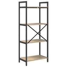 Roble Sonoma Madera de Ingenieria Libreria 56x34x133,5cm Biblioteca Almacenaje Organizacion Decoracion Moderno Estable Sala de Estar Dormitorio Cocina Pasillo Recibidor Interior - Marrón - Ver 7