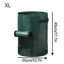 1个圆形绿色透气土豆种植袋，便携式园艺种植袋，带观察窗，适用于花园、庭院、户外、阳台、露台，小规模种植西红柿、土豆、胡萝卜、洋葱、芋头、萝卜等蔬菜水果。 - 墨綠色 - 查看 13