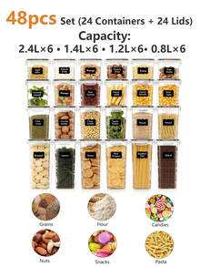 Food Storage And Organization Kit - Black and White - View 11