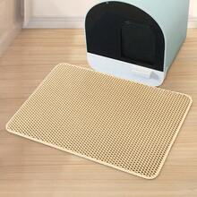 Cat Litter Mat Double Layer Honeycomb | Anti-Tracking Waterproof Urine Proof Non-Slip Easy Clean Pet Pad - Beige - View 5