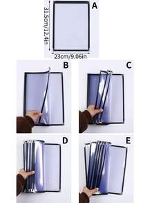 1 bucată A4 din piele transparentă, cu foi libere, carte de rețete transparentă din PVC, suport pentru meniu restaurant, dosar pentru casa de marcat restaurant, meniu restaurant, organizator și depozitare bucătărie, accesorii bucătărie - Multicolor - Vizualizare 8