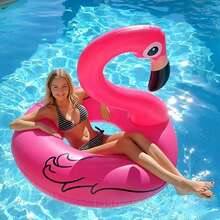 1 pezzo Anello da nuoto gonfiabile a forma di fenicottero, perfetto per feste in piscina e prendere il sole, per rendere più divertente la tua piscina! - Multicolore - Visualizzare 7