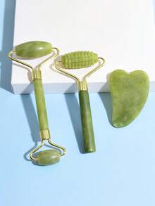 Bộ 1/2/3 con lăn ngọc và dụng cụ Gua Sha, máy massage mặt và cổ bằng ngọc - Quà tặng Ngày của Mẹ - Dụng cụ chăm sóc da mặt SPA, con lăn massage mặt - Nhiều màu - Xem 7