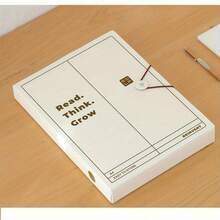 A4 Simple Style File Box, PP Plastic Document Storage Box, Large Capacity Office Supplies File Folder - Beige - View 15