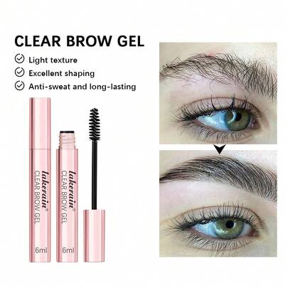  Lakerain Clear Brow Gel, Long-Lasting 3D Shaping Brow Gel, Colorless Brow Gel