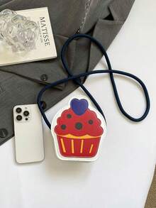 Túi in hình hoạt hình mới cho bé gái, túi đeo vai thời trang nữ tính đa năng, túi đeo chéo hình bánh mì dễ thương của Niche. - Nhiều màu - Xem 3