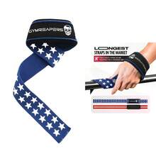 2条重型防滑举重带，辅助进行引体向上、硬拉和健身房力量训练 - 藍白色 - 查看 4