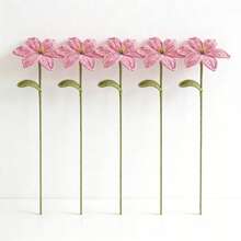 1pc/3pcs/5pcs Artificial Crochet Sunflower, Rose, Tulip, Lily Flower, Fake Flowers, Lifelike Flowers, Desktop Decor, Wall Decor, Suitable For Birthday Gift, Anniversary Gift, Mother's Day Gift, Christmas Gift, Event & Home Decor, Valentine's Day Gift - Multicolor - View 52