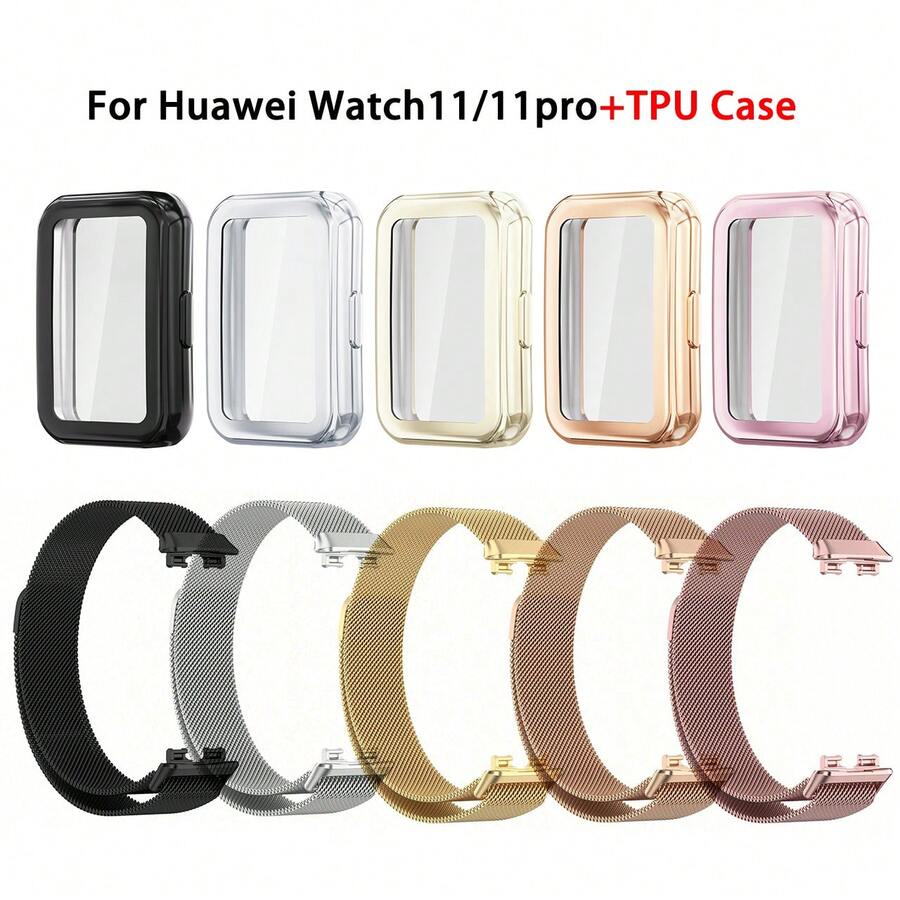 Metal Strap For Watch 11/ 11Pro Bracelet+TPU Case Screen Protector Milanese Loop For Watch 11 Watchband - HW Watch 11 - View 1