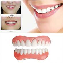 1Set/2Pcs/3Pcs Silicone Fake Teeth Dental Decor Halloween Cos Photo Main Storage Bag Box Accessory Unisex 1pc. - Boxed Tooth Stickers - View 2
