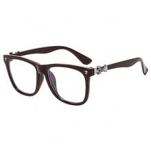 Chrome Hearts Fashion Versatile Plain Glasses Can Be Fitted With Prescription Lenses, Anti-UV , European And American Wholesale Frame With Cross Design - 紅酒框白平 - 查看 5