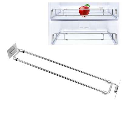 12,44-22,64 Zoll verstellbare Edelstahl Stange im Spannstil als Stabilisator für Getränke und Lebensmittel im Kühlschrank von Wohnmobilen, um Verschütten und Unordnung während der Fahrt zu verhindern, Kühlschrankorganisator