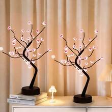 1pc 36LED Tree Lamp, Home Decor, Bedside Table Lamp, Plum Blossom Tree Lamp, Desk Lamp, For Living Room, Bedroom, Home, Office Lighting, Christmas Holiday Decor [Battery Operated] - Plum Blossom Tree Light - View 6