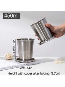 Copo de água portátil mini dobrável em aço inoxidável, com chaveiro, capacidade de 150ml/260ml, ideal para atividades ao ar livre, viagens, camping, caminhadas, escritório, volta às aulas, cozinha, prático para transportar e guardar, utensílio de cozinha, acessório de cozinha, decoração para casa, item essencial para o lar, ótimo presente para mulheres, homens, amigos, familiares e pais. - Multicolorido - Ver 6