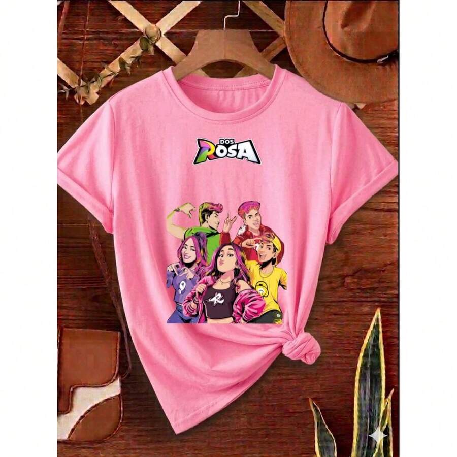 Camiseta de Algodão unissex estampada - Fúcsia - Visão 1
