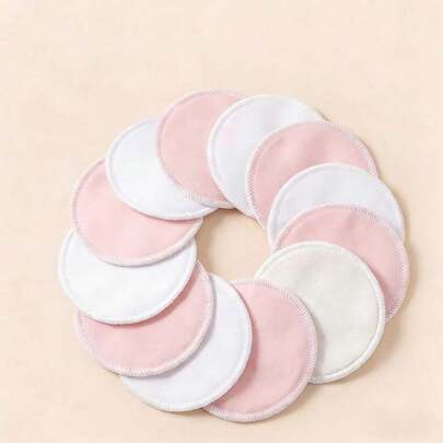Bộ 10 miếng lót thấm sữa bằng tre tái sử dụng, màu trơn, mềm mại, có thể giặt được, chống rò rỉ, vật dụng thiết yếu cho các bà mẹ khi cho con bú.