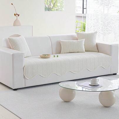 1 件装优雅米色花卉纹理沙发套，简约风格沙发套，适合现代家居，精致设计，打造优雅客厅外观