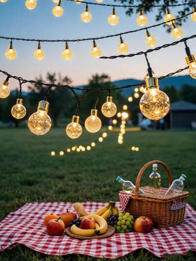 1 pezzo Stringa di luci a LED alimentata a pannello solare impermeabile, 20/50/100 luci, 5m/7m/12m, 8 modalità di illuminazione, luce solare a sfera di cristallo, decorazione per esterni, giardino, patio, festa, cortile (bianco caldo), decorazione primaverile ed estiva, autunnale, decorazione per la casa, decorazione per esterni, decorazioni per giardini familiari all'aperto, essenziale per campeggio notturno e barbecue all'aperto, matrimonio, forniture per la festa della mamma, forniture per la festa del papà
