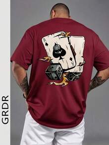 Áo thun nam tay ngắn dáng rộng in họa tiết thời trang GRDR | Thiết kế tinh tế | Áo không thể thiếu cho mùa hè | Dễ phối đồ | Thể hiện phong cách của bạn - Màu Đỏ Sâu - Xem 4
