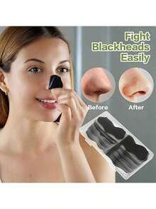 30/10/5pcs Bamboo Charcoal Face Cleansing Strips, Suitable For Blackhead, Pore Cleaning, Deep Cleansing Nose Blackhead Remover, Effective Oil Control For Men & Women - Multicolor - View 7