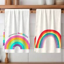 2/4/6 pezzi Strofinacci da cucina con stampa a motivo arcobaleno, super assorbenti in microfibra moderna, adatti per cottura e panificazione, panni da cucina, molto morbidi e assorbenti, decorazione per la cucina, regali per vicini, madri, compleanni, inaugurazione di casa per amici, articoli essenziali per la cucina, necessità quotidiane - Multicolore - Visualizzare 8