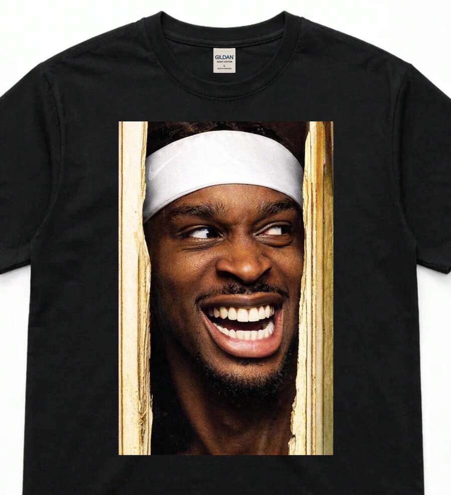 OKC Parody Shirt Shai Gilgeous-Alexander The Shining Tee N B A Fans Gift - 黑色 - 查看 1