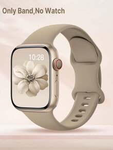 Tương thích với Apple Watch, 38mm, 40mm, 41mm, 42mm, 44mm, 45mm, 49mm, 46mm, Dây đeo thể thao bằng silicon mềm mại và thoải mái, chống nước, phù hợp với Series 10, 9 Ultra, 8, 7, 6, 5, 4, 3, 2, 1 và SE, Có sẵn cho cả nam và nữ - màu nâu - Xem 2