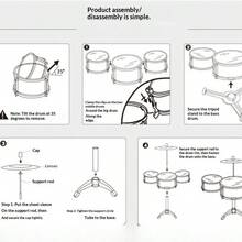 Bộ trống jazz giáo dục, đồ chơi trống jazz thực tế, thích hợp cho người chơi nghiệp dư và các sự kiện ngày lễ. - Nhiều màu - Xem 9
