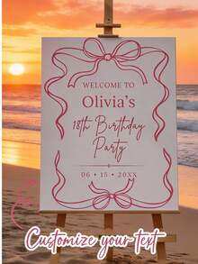 Personalized Bride Party And Wedding Welcome Sign, Customized Name Age And Date, Shiny Silver Decor For Birthday Graduation Celebration Engagement Party - Multicolor - View 8