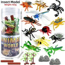 12 Stück/Set Mini realistische Insekt Modell Spielzeuge, inklusive Schabe, Marienkäfer, Heuschrecke, Grashüpfer, Libelle, Hornisse, Skorpion, Biene, Gottesanbeterin, Spinne, Zikade, Fliege, lebensechte Gag Spielwaren, Dekorationen, Frühpädagogisches Lernmodell, Kinderspielzeug, Weihnachtsgeschenk, Winterfarben Block Blöcke, Marienkäfer Flügel - Verschiedenfarbig - Übersicht 3