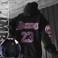 Custom LA Streetwear Basketball Hoodie Kangaroo Style - Do đó, Lakers - Xem 2