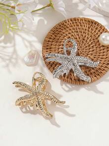 1pc Oversized Metal Star Shaped Hair Clip, High-End Star Hair Accessory, Ocean Theme Hair Clip, Headband Shaped Hair Clip, Headband Bag, Star Hair Clip, Student Supplies, Women's Holiday Outfit, Summer Beach Hair Clip Summer Beach Claw Clips Vacay Hair Clips - Multicolor - View 7