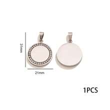 1个304不锈钢金色/钢色圆形吊坠，抛光空白圆盘吊坠，DIY珠宝配件 - 吊墜 - 查看 9