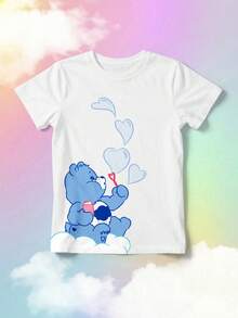SHEIN | Care Bears Cute Collaboration Casual Top, Versatile For Daily Wear, Workout, And Dates - An Essential Piece - White - View 1